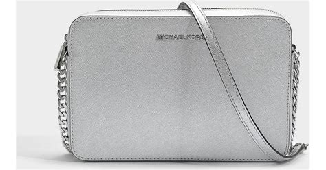 michael kors shoulder tote grey|Michael Kors silver crossbody.